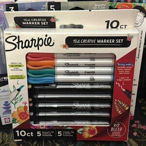 Sharpie 10ct creative marker set, 5 S Note, 5 new markers  - Brand New